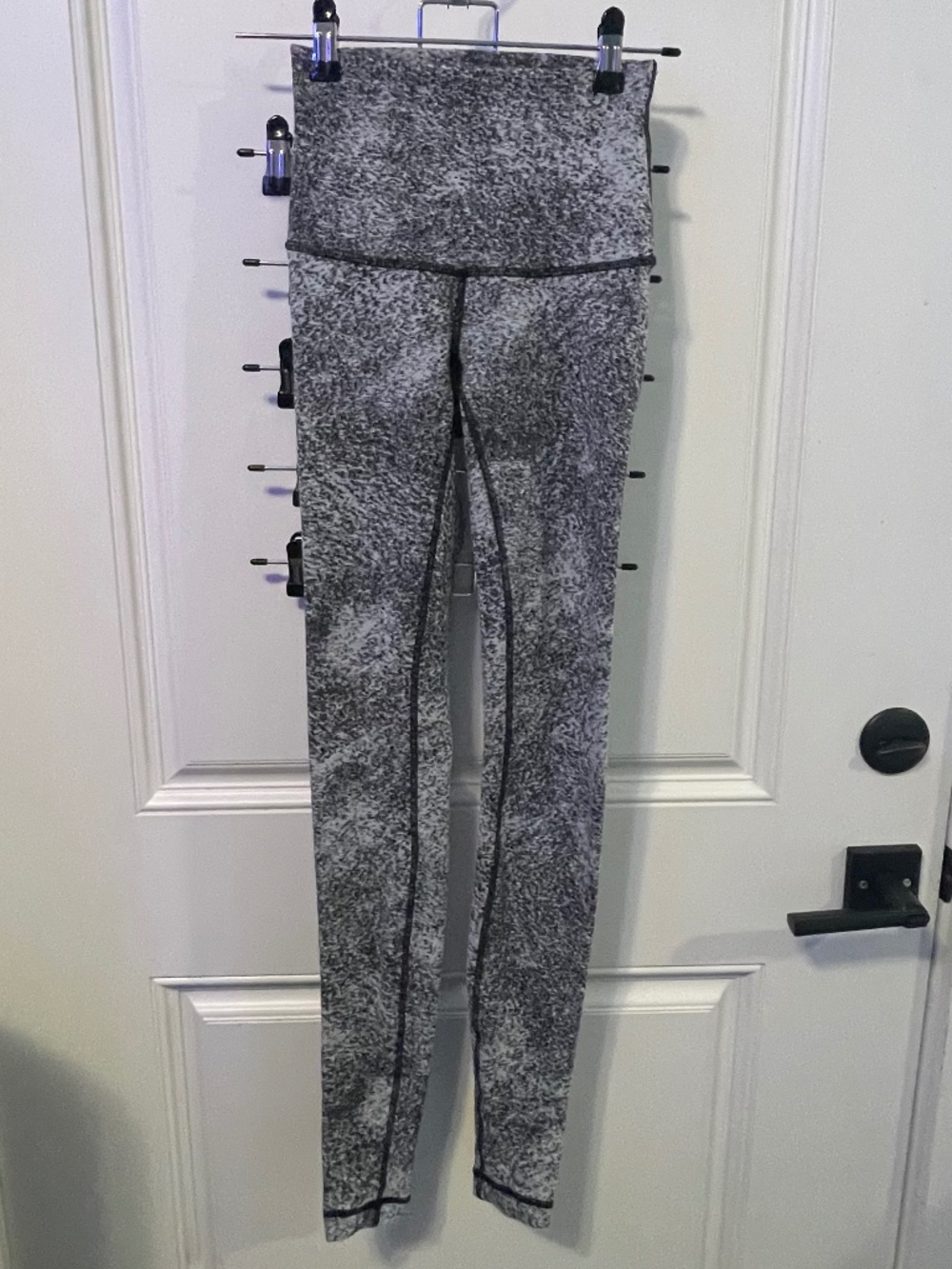 LULULEMON WUNDER UNDER PANT (Hi-Rise) Luon Spray Jacquard White Black - Picture 2 of 7